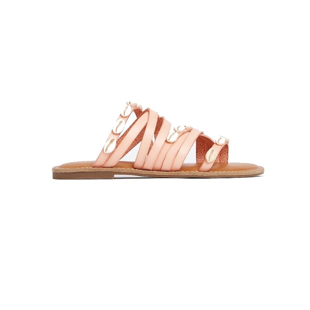 EXPRESS Coral Blush Strappy Puka Shell Sandals 9 NWT